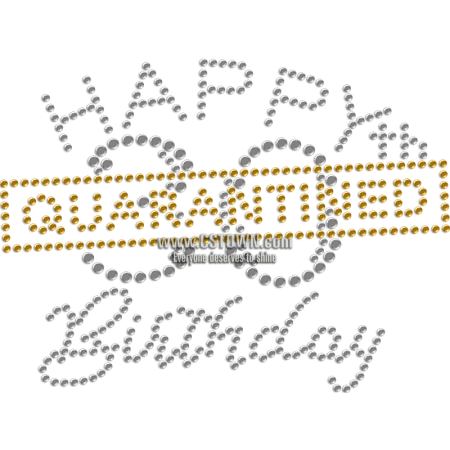 Happy Quarantined 30th  Birthday Rhinestone Transfer for Mask